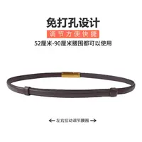 2025女士腰带女松紧皮带牛皮革腰带合金免打孔设计时尚百搭