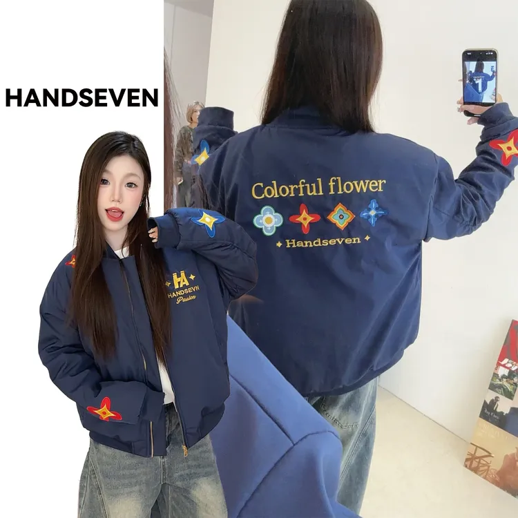 HandSeven国潮美式设计感棉服外套冬季保暖宽松休闲复古潮流加厚