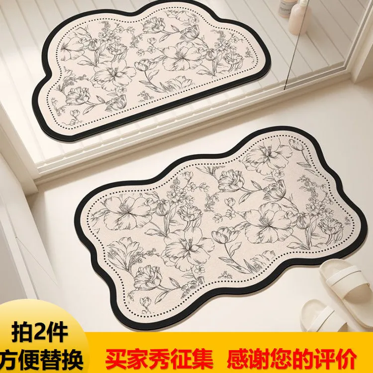 【店铺热销】浴室地垫吸水软垫硅藻泥洗手间厨房脚垫子卫生间门口厕