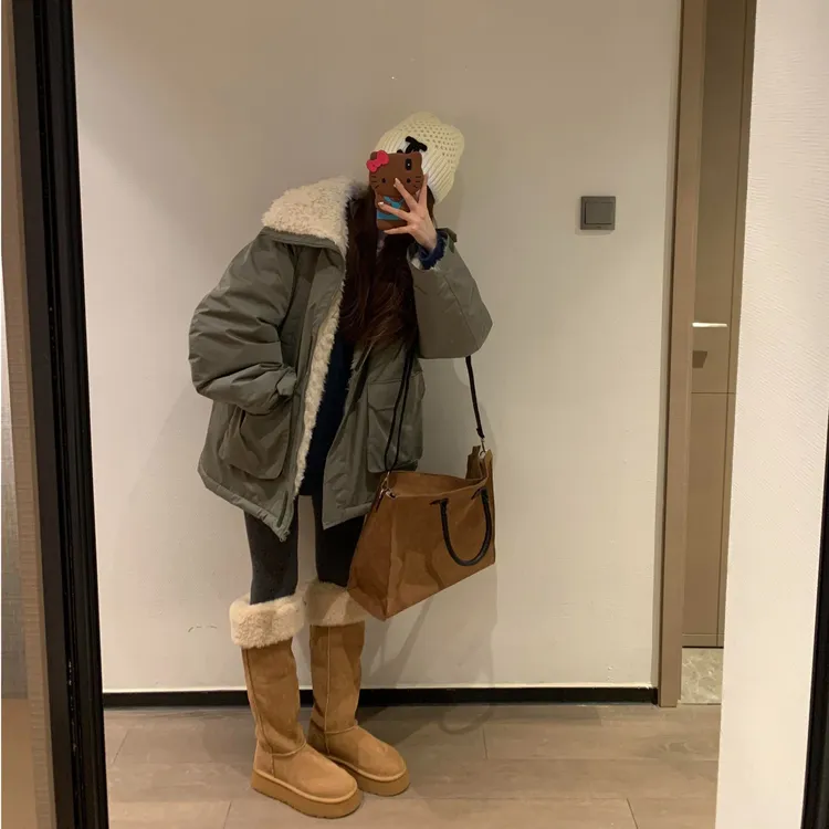 派克服女2025年冬季新款工装棉服潮加厚加绒显瘦设计感小个子外套