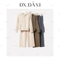 DX.DAXI【雾灰漫调】新款秋冬休闲针织厚款上衣外套+长裤两件套