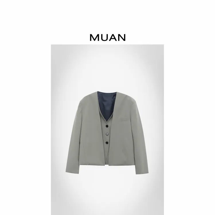 木岸MUAN：《好莱坞西装》定制简约质感长袖西装外套女CQ-YJ-23745