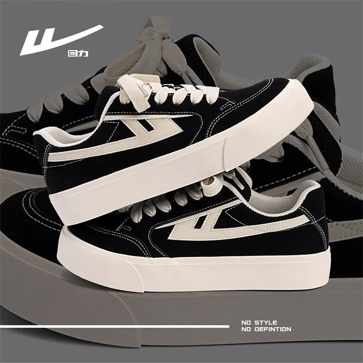 回力男鞋帆布鞋男款2025新款夏季男士休闲鞋子黑色情侣厚底板鞋男