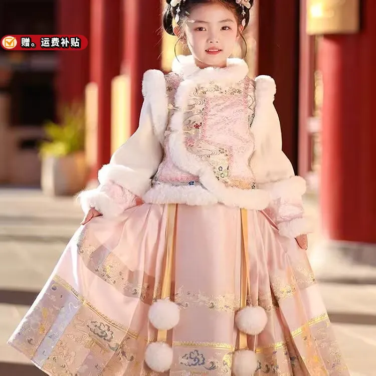【思晨家】格格服女童汉服冬季新款古装儿童国风加厚旗袍裙拜年服