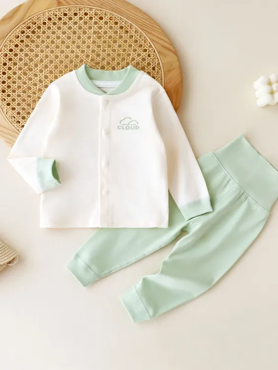 英伦简约儿童套装休闲英伦秋衣裤保暖长袖秋冬居家春秋