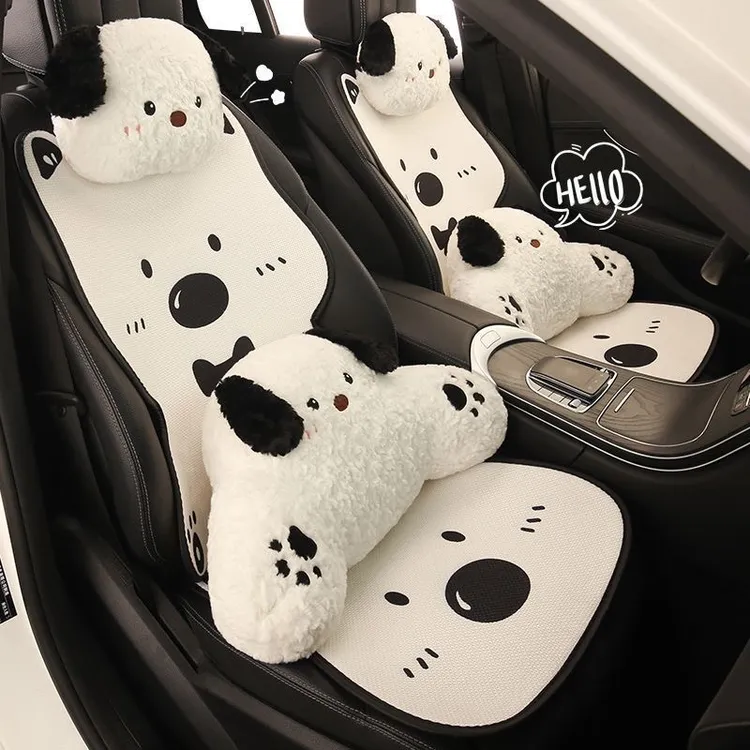 清芯夏季汽车坐垫可爱卡通小狗四季通用车内坐垫可爱卡通女生车内