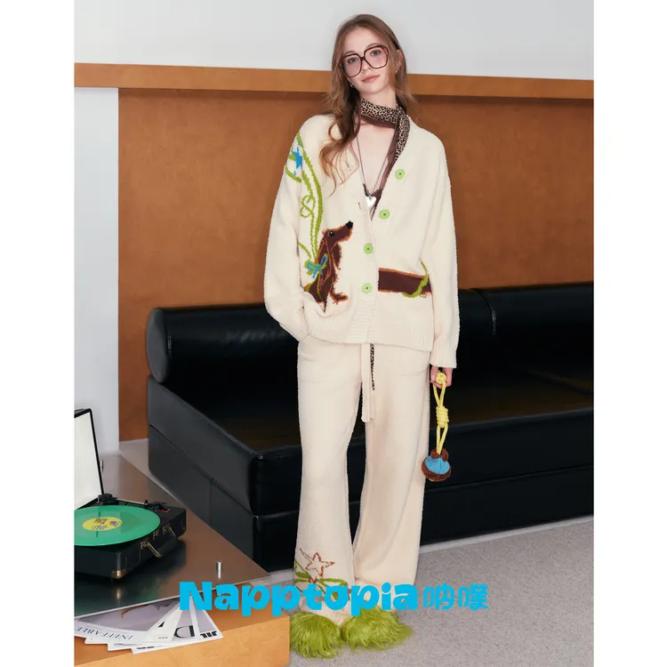 NAPPTOPIA呐噗【小狗幻想家】A类半边绒秋冬保暖可外穿亲子家居服