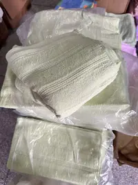 《兵哥外贸》3楼35×35苹果绿全棉小方巾 发6条 微瑕疵