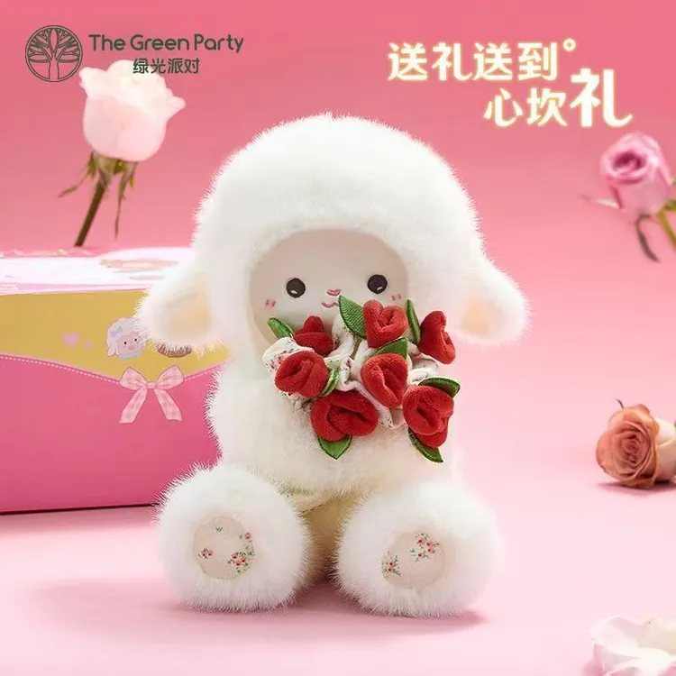 玫瑰小羊玩偶创意吸磁花束公仔情侣送礼呆萌小绵羊毛绒玩具礼物