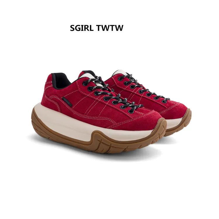 SGIRL TWTW2025年秋冬新款真皮厚底百搭防滑时尚休闲老爹鞋女鞋潮