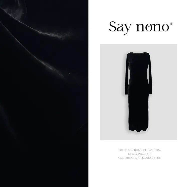 懒猫nono│Saynono 时尚高级真丝丝修身包臀复古连衣裙H98111X