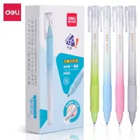 Deli/得力A660学生矫姿可擦中性笔0.5mm全针管(晶蓝)(12支/盒)