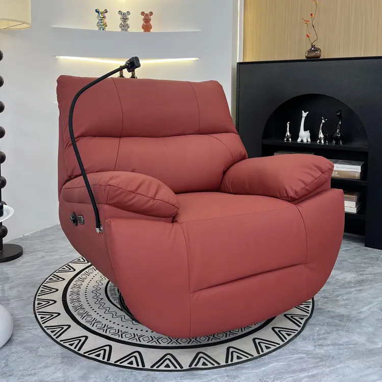 真皮多功能单人沙发蛋壳客厅阳台卧室单椅懒人沙发网红电动摇摇椅