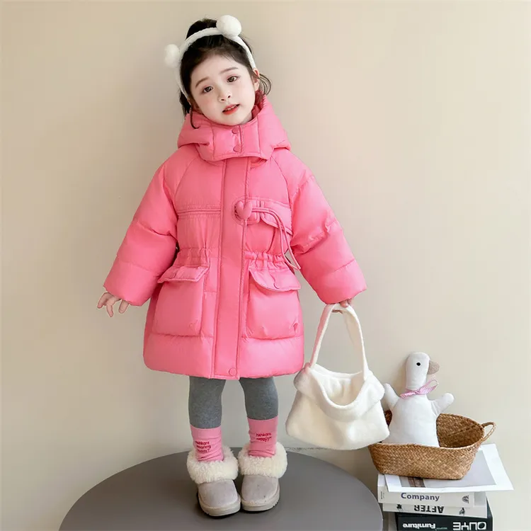 女童中长款羽绒服冬季洋气儿童加厚白鸭绒外套女宝宝冬装保暖韩版