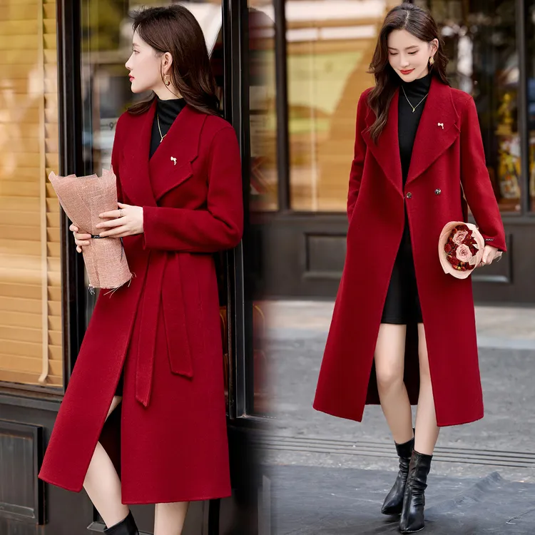 双面羊毛大衣2025秋冬季新款时尚洋气百搭女装高级感轻奢毛呢外套
