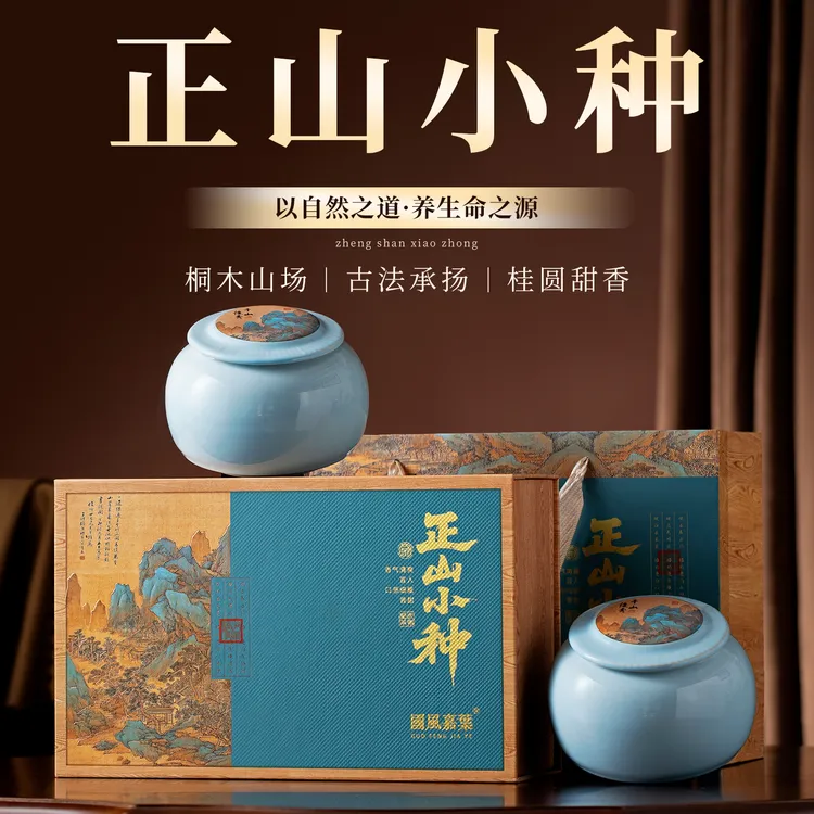 国风嘉叶正山小种茶叶浓香型红茶礼盒高山送礼好茶礼盒装中秋送礼