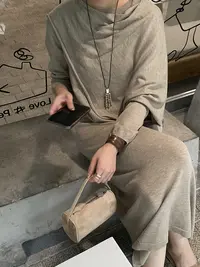 米古古 SOUL DETAIL # 7201 #福 披肩款韩系氛围感显瘦气质连衣裙