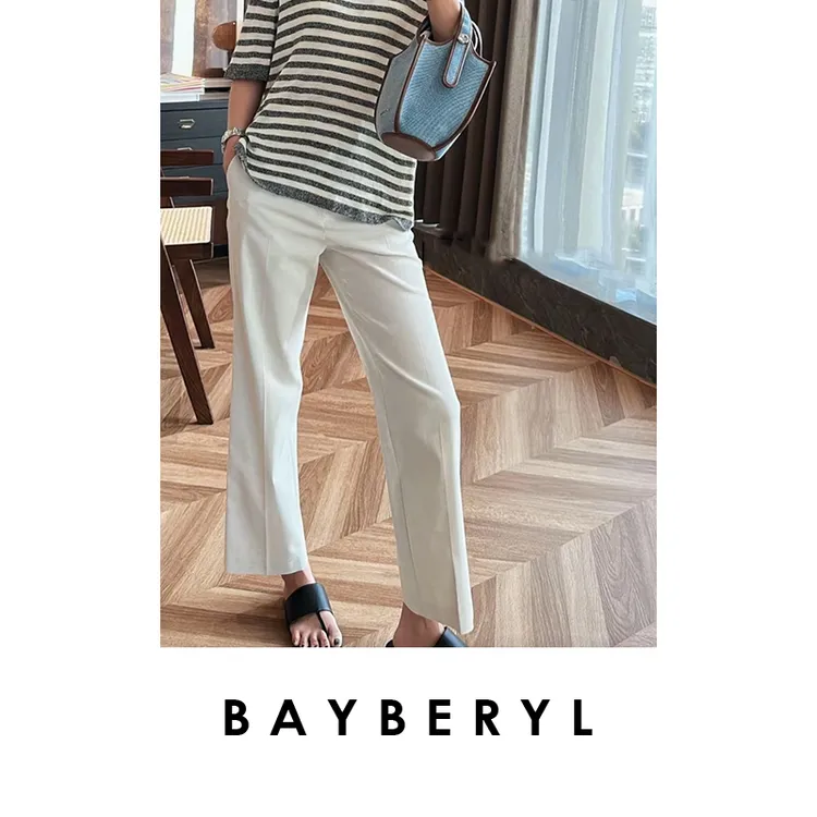 BAYBERYL老贝烟管*西裤通勤9分直筒透气休闲裤早秋XXK5C0402