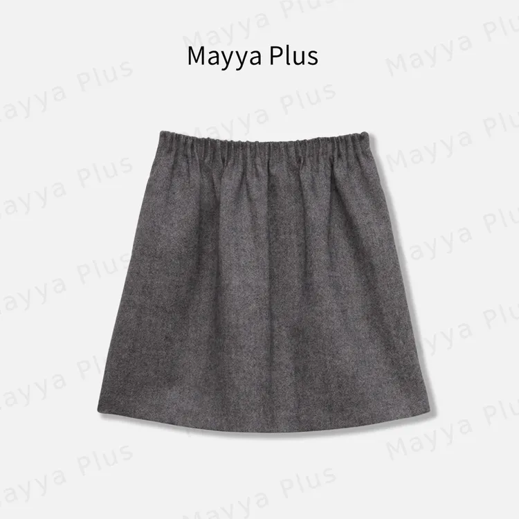 【褶皱伞裙】Mayya Plus麦芽定制气质显瘦流光风梭织半裙32546080