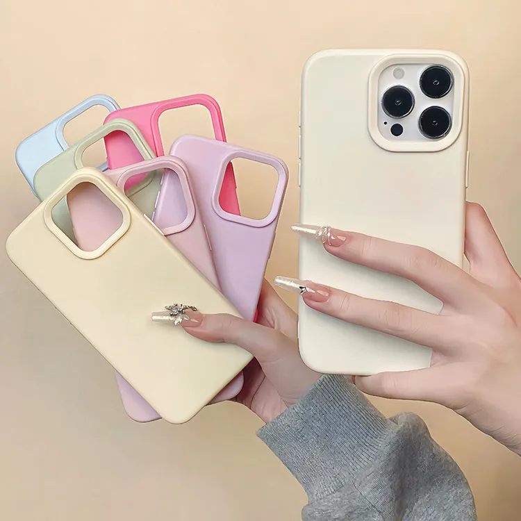 适用苹果16pro硅胶防摔手机壳iphone13简约纯色15全包磨砂保护套