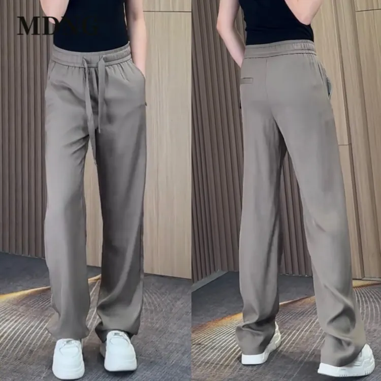 MDNG男士轻奢速干休闲裤夏季薄款高街简约男装潮流百搭纯色直筒裤