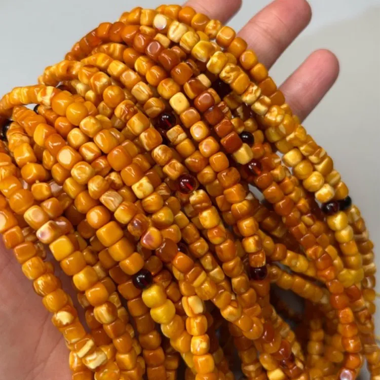 蜜蜡妖花方糖 蜜蜡貔貅 散珠DIY