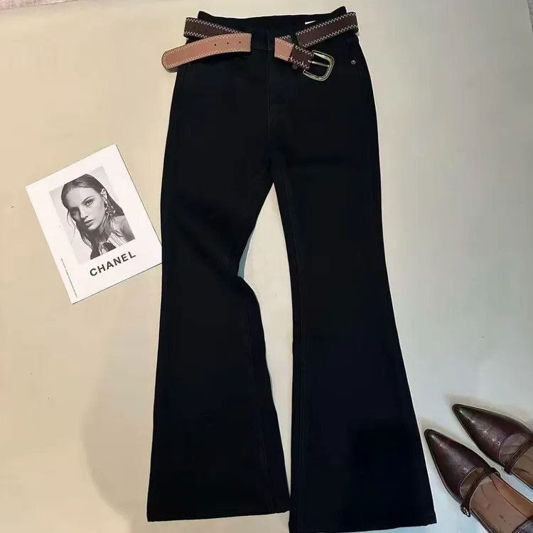 《姚家优麦汇》K7383冬款加绒喇叭牛仔裤时尚休闲洋气百搭裤女