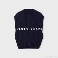 溶溶【星屿墨蓝】RONGRONG 绵羊毛混纺立体织花背心羊毛衫RRF51095