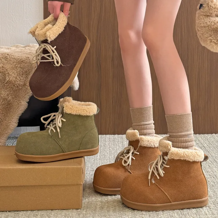 贾不假厚底增高雪地靴女款2025新款冬季爆款加绒保暖勃肯棉鞋洋气