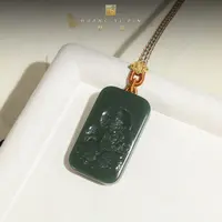【凰一品】新疆特细塔青黄财财吊坠18K金
