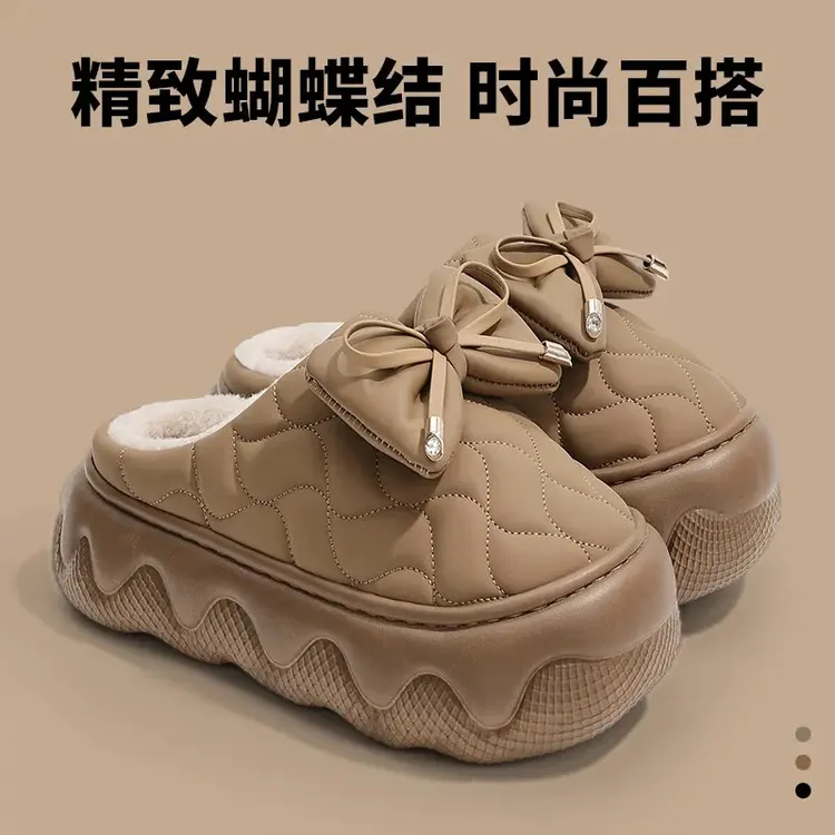 外穿增高防水棉拖鞋女款秋冬季新款家居室内防滑厚底保暖棉拖女12商品图