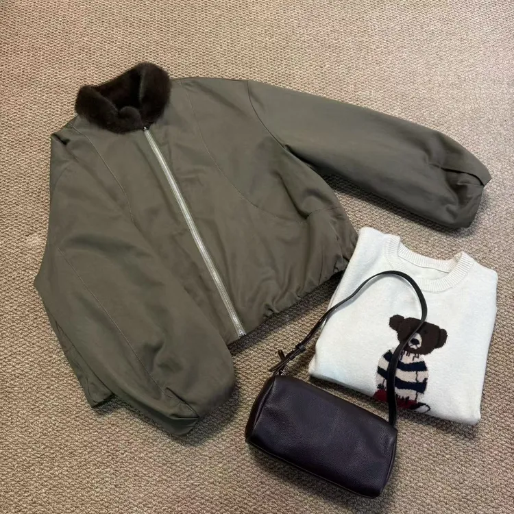 ins风立领两面穿派克服