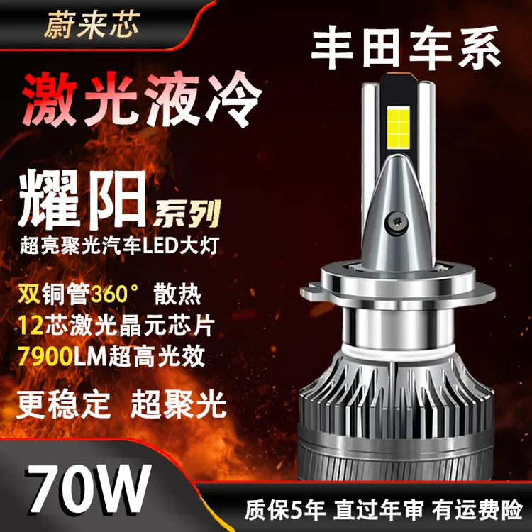 【丰田】双铜管12芯卡罗拉雷凌汽车led灯凯美瑞威驰致炫汉兰达奕泽