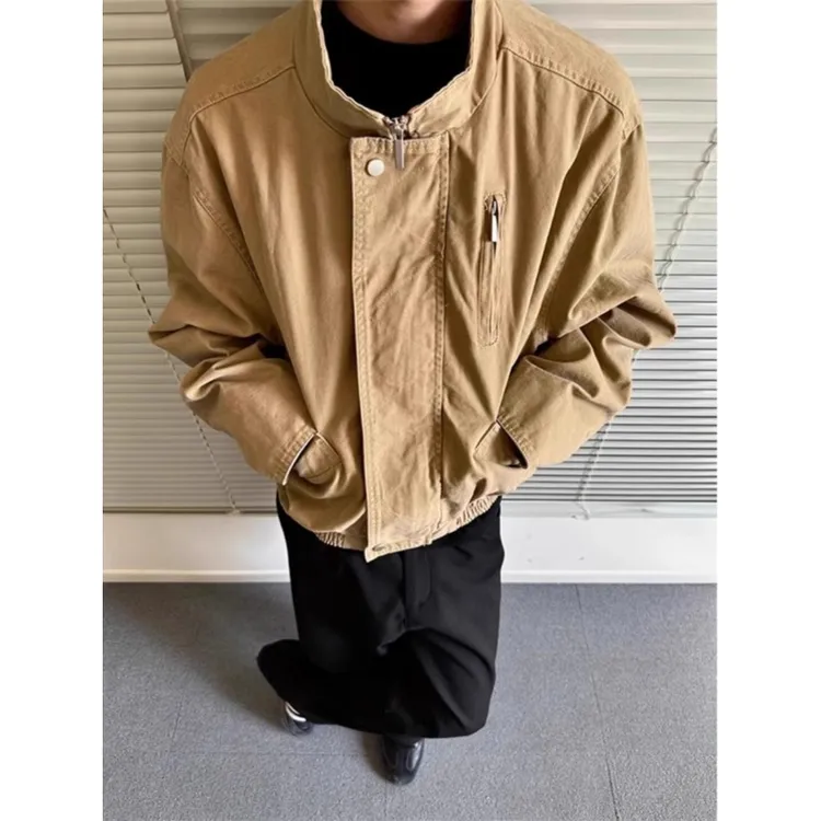 美式vintage巴恩风工装夹克男款春秋季蛇年限定cleanfit立领外套