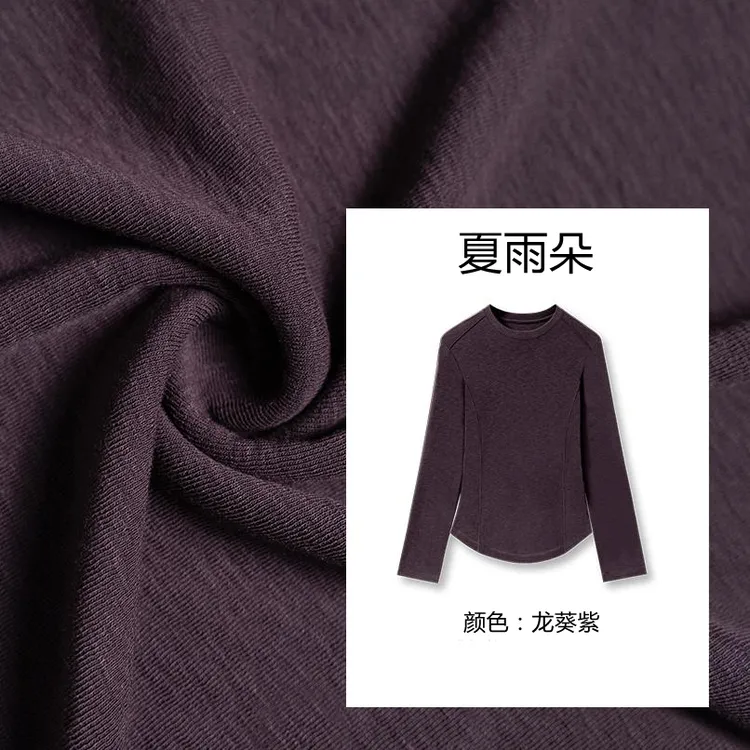 260g新款2025秋季圆领长袖设计师款百搭修身显瘦莱赛尔天丝T恤女
