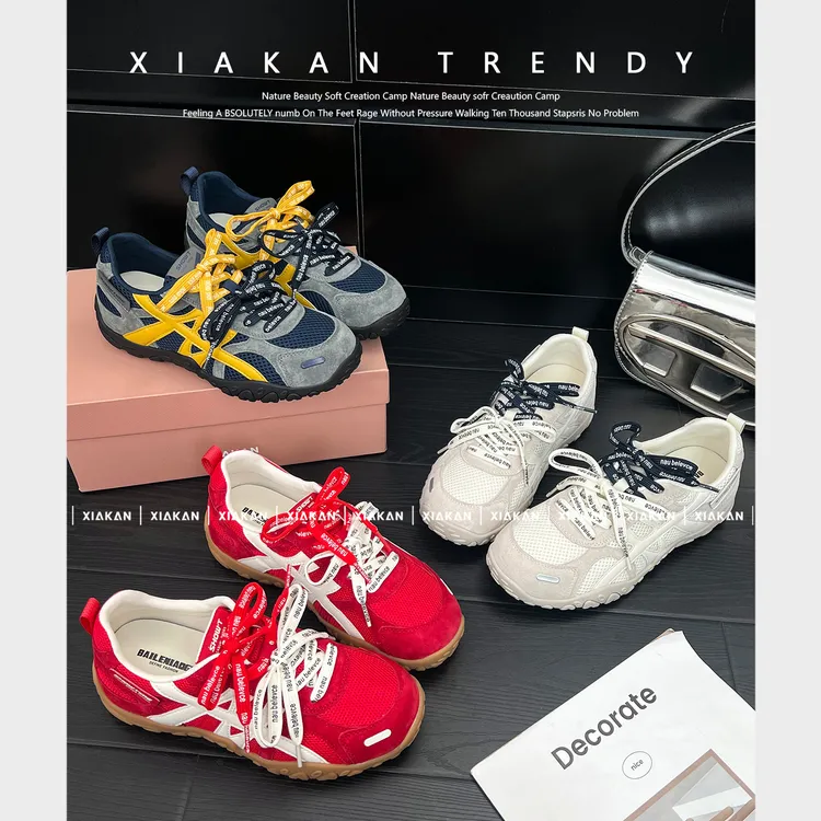 「珍姐」内增高4cm美式复古德训鞋女夏季新款百搭时尚运动阿甘鞋潮