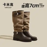 7CM内增高堆堆靴2025新款长筒靴女小个子西部靴骑士靴KM-Y6855-13