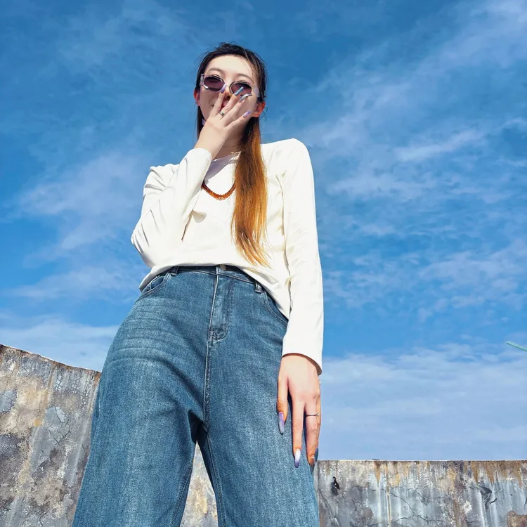 MoMo.LI沐沐里 - 圆领打底衫松身针织T恤百搭显瘦白色外穿