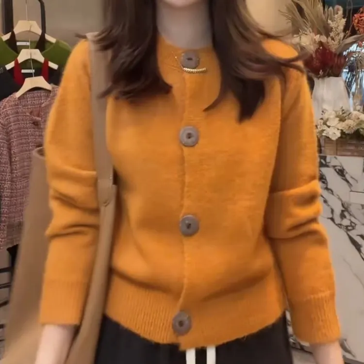 【秋天密语】秋冬毛衣开衫外套女韩版洋气外穿针织衫LK2506851