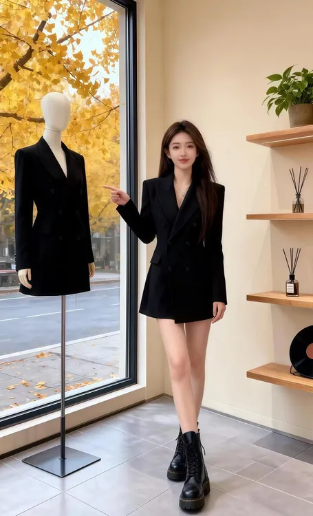 2025构筑极简艺术美感Designe新款高级蚂蚁腰款西装西服外套