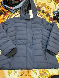 【特价不支持退换】潮流时尚冬季领拉链连帽长袖中长款夹克外套女装