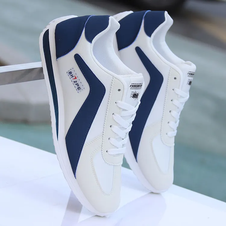 阿甘鞋秋冬新款潮流运动鞋防臭皮面休闲板鞋轻便跑步潮鞋白色鞋子