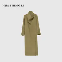 【秀智SUZI】山羊绒美利奴绵羊毛气质慵懒宽松大翻领双面长款大衣