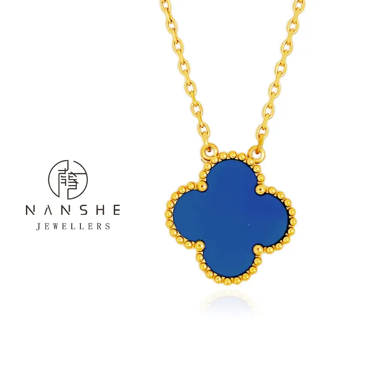 NANSHE/南奢蓝色四叶草项链百搭气质时尚
