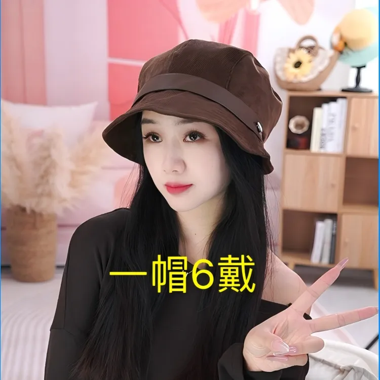 25年新款秋季女一帽六戴大帽檐渔夫帽可折叠遮阳防晒拍照秋游必备