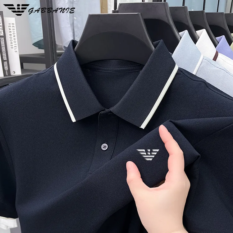 【高档品牌·GABBANIE】夏季新款高级感男士短袖POLO衫时尚翻领T恤潮