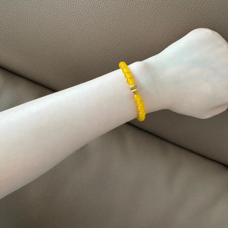 非金属珐琅手链 珐琅小金葫芦珐琅手串黄珠玉sui显白