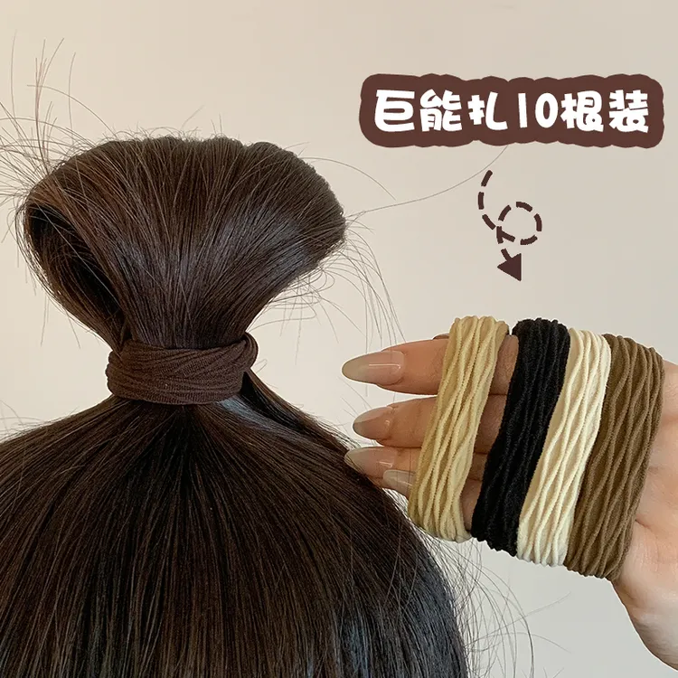 2025秋冬新款高马尾发圈简约高弹力耐用女款高级感洋气扎发橡皮筋