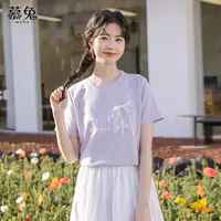 慕兔法式立体蝴蝶结短袖t恤女2025夏季新款小个子设计感小众上衣
