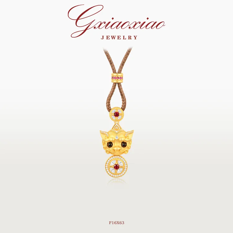 G XIAOXIAO 镀K金 【貔貅】新中式气质百搭貔貅招财项链 F16X63
